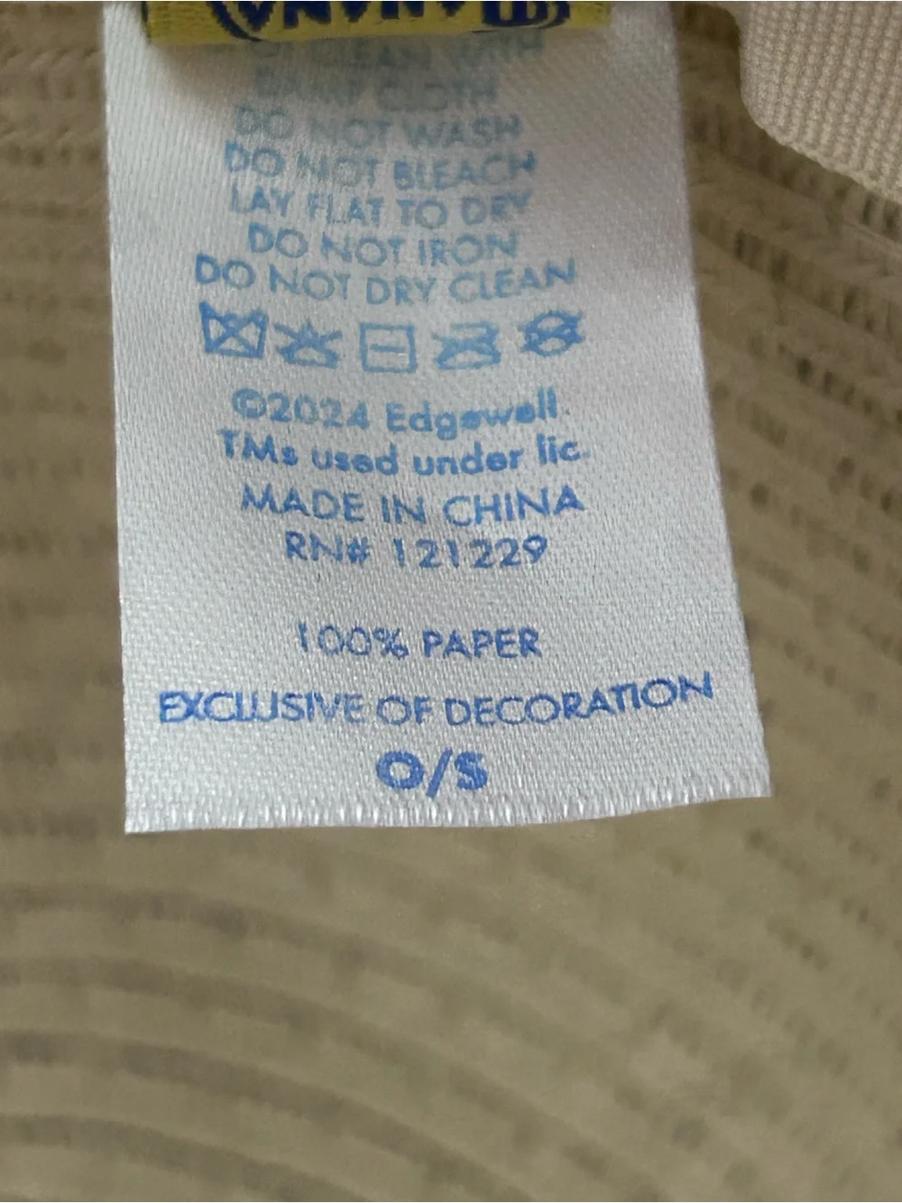 Banana Boat EUC Wide Brim Sun Hat Straw-Style 100% Paper Adjustable Chin Strap